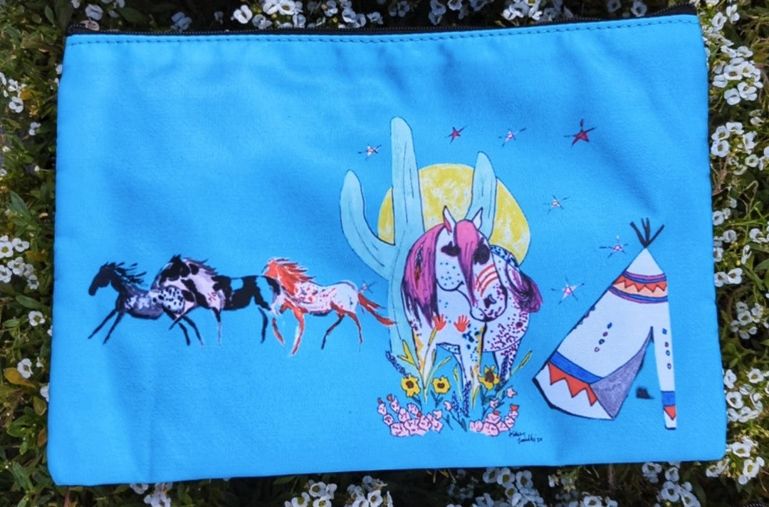 Pre-Order Teepee Creepin' War Ponies Bags (Turquoise Blue)